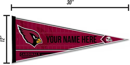 Miniatura 6 de Rico Industries NFL Football Arizona Cardinals - Banderín de fieltro suave personalizado de 12 x 30 pulgadas, EZ para colgar
