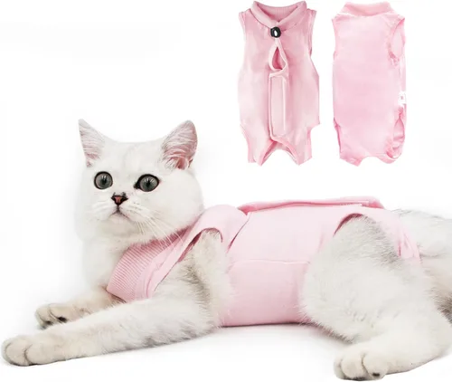 Miniatura 10 de Traje de recuperación para gatos macho y hembra, ropa suave para después de la cirugía, mono con cono protector, camisa, ropa, pañales protectores