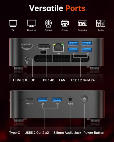 Miniatura 6 de ACEMAGIC Mini PC IAN K1 con Windows 11 Pro, AMD Ryzen 7430U 6C/12T hasta 4.3GHz, 16GB DDR4 512GB SSD, pantalla triple 4K, WiFi 6 BT 5.2 Micro