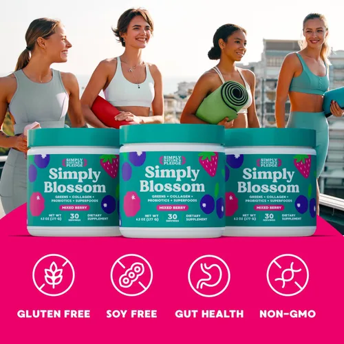 Miniatura 4 de Simply Blossom Nutrition - Verduras diarias y superalimentos en polvo + colágeno + probióticos para la salud digestiva de las mujeres y alivio