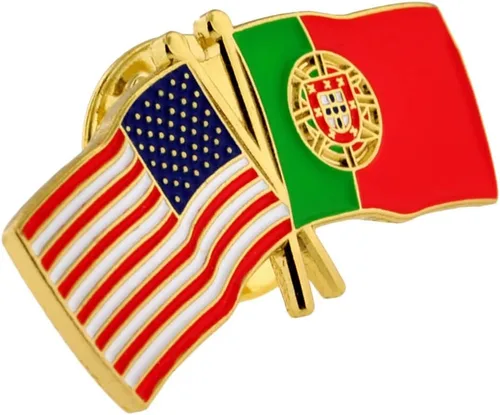 Miniatura 65 de PinMart Pin de solapa esmaltado con bandera de la amistad cruzada de Estados Unidos y el mundo