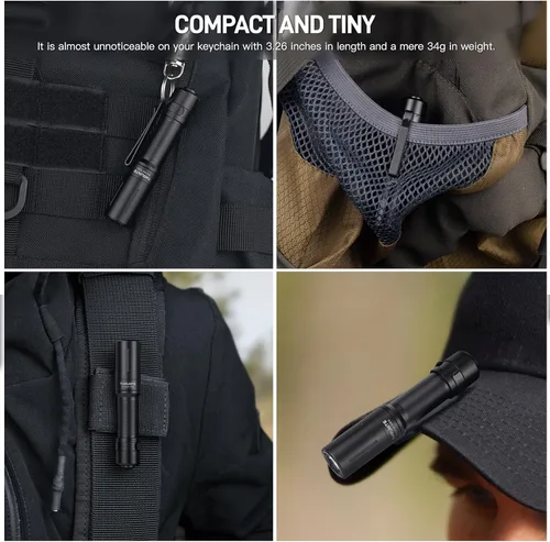 Miniatura 3 de ThruNite EDC Linterna Archer Mini, linterna LED de 405 lúmenes con interruptor de cola, linterna de bolsillo pequeña recargable USB C para camping