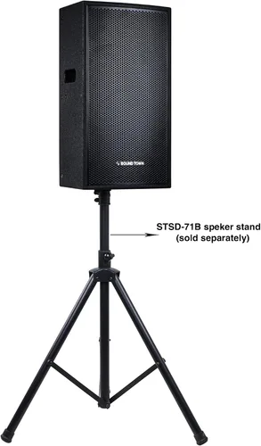 Miniatura 5 de Sound Town CARME Series - Altavoz profesional PA DJ de 2 vías de 15 pulgadas, 800 W, negro con controlador de compresión, madera contrachapada