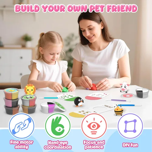 Miniatura 2 de Kit de arcilla de secado al aire para niños, arcilla para modelar para niños, modelo de arcilla mágica, no pegajosa, suave y ultraligera