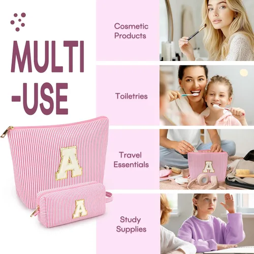Miniatura 3 de 2 bolsas de maquillaje para adolescentes, regalos de moda, regalos de Navidad personalizados para mujeres, rellenos de calcetines para niñas Rosa