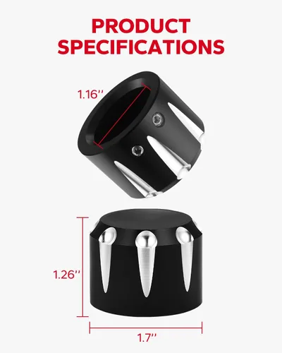 Miniatura 5 de Cubiertas para tuercas de eje delantero, tapas de tuerca de eje CNC compatibles con Harley Davidson Touring Dyna Sportster Trike Softail Street