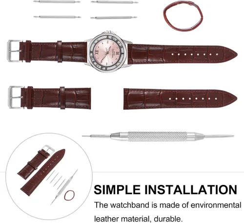 Miniatura 6 de Hemobllo 1 Set Leather Strap Leather Wristband Reloj Inteligente Para Mujer Relojes Inteligentes Para Mujer Replacement Strap Band Reloj Inteligente