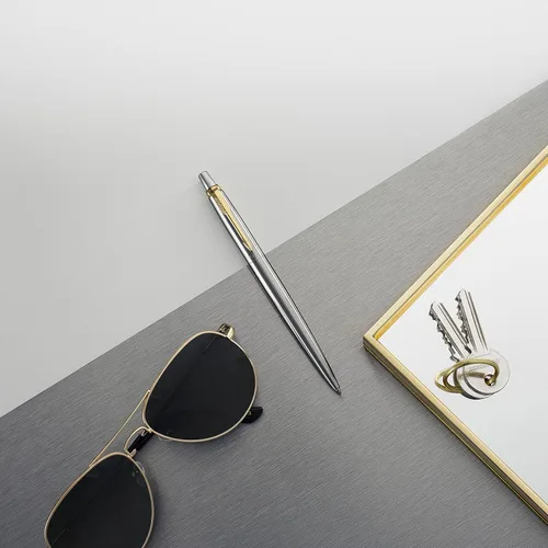 Miniatura 4 de Parker Jotter Bolígrafo de acero inoxidable CT bolígrafo, con caja de regalo, dorado, (Steel and Gold)