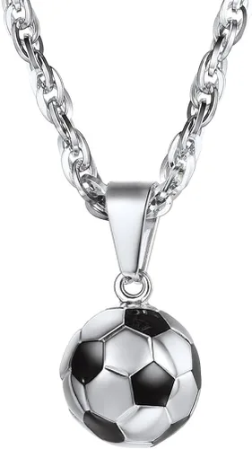 PROSTEEL Collar con dije de fútbol 3D de acero inoxidable para fútbol baloncesto unisex joyería para niños niñas mujeres regalo para fanáticos