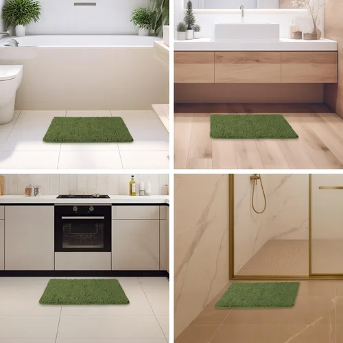 Miniatura 363 de Alfombra de baño pequeña de 12 x 18 pulgadas, lavable y absorbente, antideslizante, alfombra de baño de felpilla gruesa y suave para baño, ducha