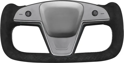 Miniatura 30 de MEWANT Funda de Volante de Athsuede con Costura Manual en Negro 9040 para Tesla Model S Yoke 2021-2023 Model X 2021-2023