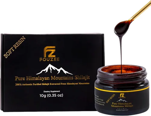 Shilajit puro del Himalaya, suplemento mineral traza para mujeres y hombres, resina Shilajit natural y auténtica en botella de vidrio ámbar, ácido