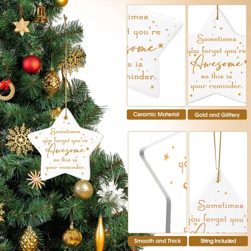 Miniatura 3 de Sieral 10 Piezas Adornos Navideños de Agradecimiento para Compañeros de Trabajo Regalo de Apreciación para Empleados a Granel Adorno Colgante