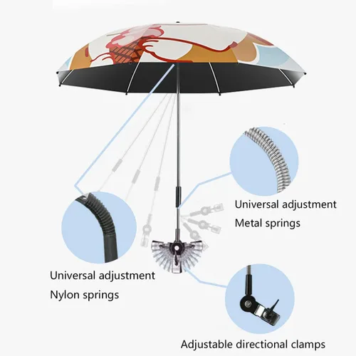 Miniatura 4 de Cochecito de paraguas, máxima protección para tu niño con nuestro paraguas de clip, parasol para cochecito Multi colorido