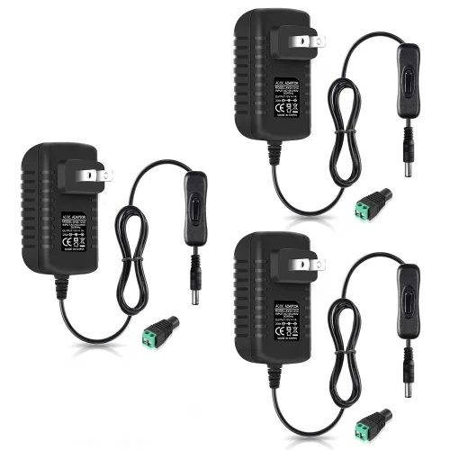Miniatura 10 de Fuente de alimentación de 12 V, fuente de alimentación de 12 voltios 3A 36 W CC con interruptor de encendido y apagado, adaptador de corriente LED