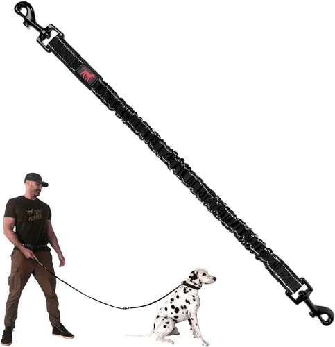 Miniatura 11 de Tuff Pupper Correa de perro resistente manos libres Un perro pequeño/mediano de hasta 45 libras Cómodo elástico absorbente de golpes Asas