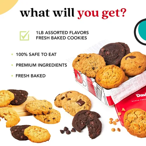 Miniatura 2 de David's Cookies Galletas recién horneadas – Deliciosa variedad suave hecha a mano – Exquisito regalo gourmet para amigos y familiares en ocasiones