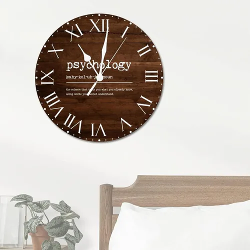 Miniatura 4 de Reloj de pared de PVC con definición de psicología, refranes de inspiración, reloj de pared colgante, números romanos, reloj de diccionario, obra