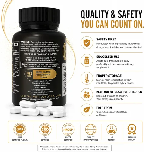 Miniatura 4 de LUAL Calcio, magnesio y zinc con vitamina D3 – Suplemento de apoyo óseo y muscular para adultos, 1000 mg de calcio, 400 mg de magnesio, 15 mg