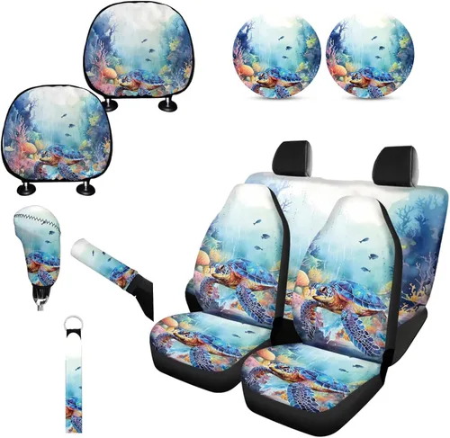 Miniatura 28 de Forchrinse Bee - Juego de fundas para asiento delantero y trasero con funda para palanca de cambios de freno de mano, funda para reposacabezas