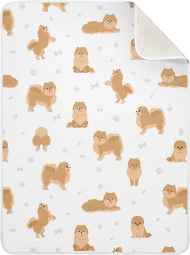 Miniatura 20 de Ollabaky Manta de algodón con diseño de perro Border Collie para niños y niñas, manta de algodón para cuna, cochecito o guardería, manta