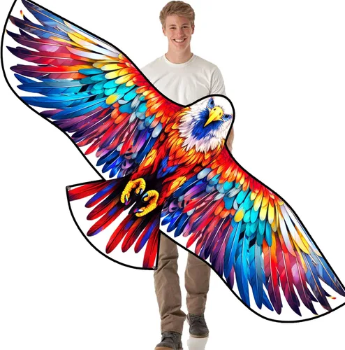 HENGDA KITE Cometa de águila, para niños y adultos, fácil de volar, excelente diseño de tela y estructura, las imágenes son hermosas en alta