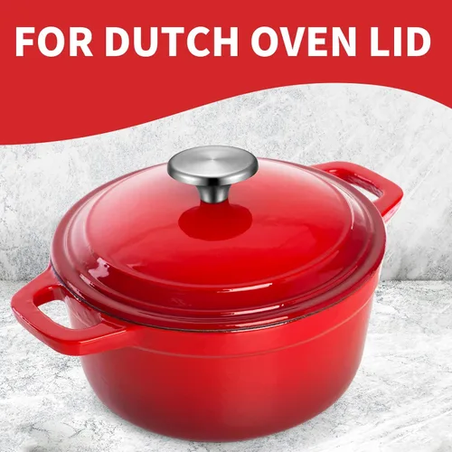 Miniatura 3 de Hotop 4 Juegos de Pomos para Horno Holandés de Acero Inoxidable, Pomo de Repuesto, Mango de Tapa de Olla Compatible con Le Creuset, Aldi, Lodge
