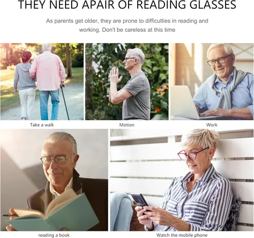 Miniatura 5 de Przene Paquete de 4 lentes de lectura con bloqueo de luz azul, lectores para mujeres y hombres con bisagra de resorte Mezcla