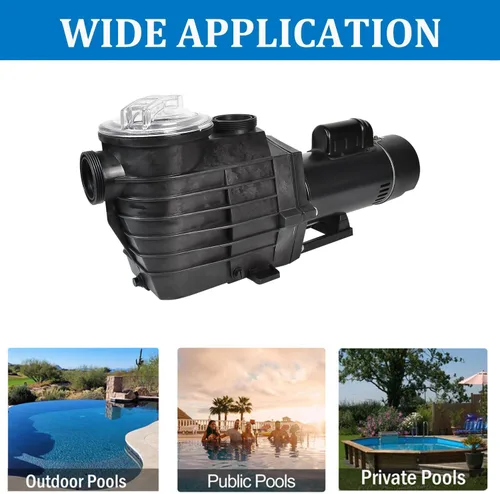 Miniatura 7 de Bomba de piscina enterrada de 2.5 HP, bomba de piscina con cable duro de doble voltaje de 115-230 V, alta velocidad de flujo de 9000 GPH, potente