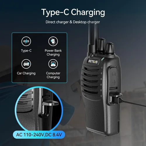 Miniatura 5 de Retevis H-777 - Walkie Talkies de 2 vías de largo alcance, Radios bidireccionales recargables, Walkie Talkies manos libres para adultos con base
