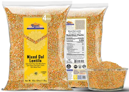 Miniatura 7 de Rani Dal mixto (Chana Dal, Moong Dal, Toor Dal, Masoor Dal, Urad Dal) 64 oz (4 libras) 4.0 lbs a granel ~ Todo natural Apto para gluten Sin OMG