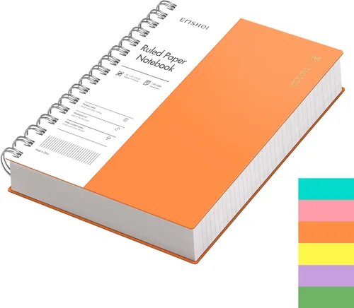 Miniatura 11 de EMSHOI Cuaderno de espiral A4 con rayas universitarias, 11.2" X 8.27", 300 páginas/150 hojas, páginas perforadas fáciles de rasgar, papel grueso