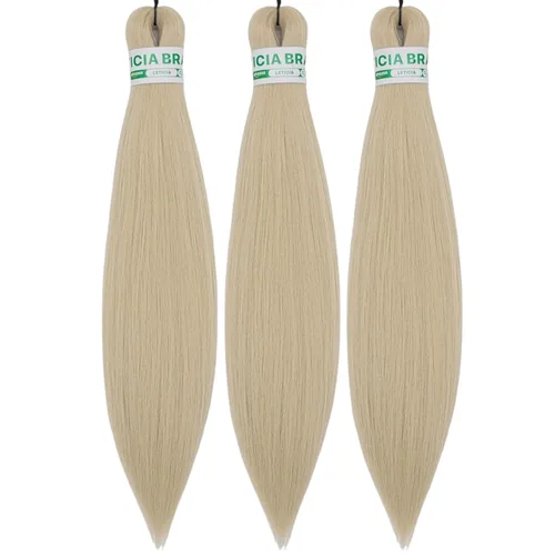 Miniatura 154 de Cabello estirado de fibra Kanekalon para trenzar con cabello humano, color oro rosado, 30 pulgadas