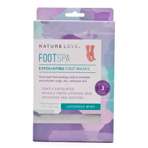 Miniatura 2 de Nature Love - Mascarilla exfoliante para pies Menta lavanda exfolia suavemente Sin parabenos (3 pares)