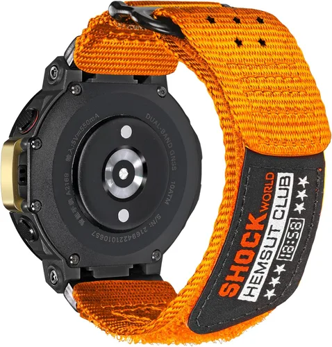 Miniatura 11 de Watch Bands Compatible with Amazfit T-Rex 2, Millitary Nylon Strap With Hook and Loop Design and Tools included Café