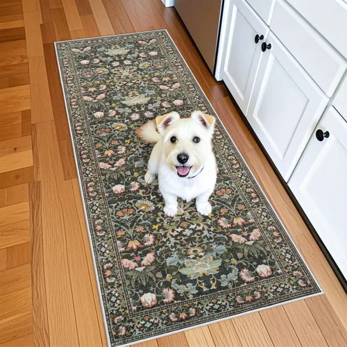 Miniatura 174 de Alfombra lavable para pasillo - 2x7 alfombras de cocina, alfombra para entrada, alfombra vintage, suave, alfombra antideslizante para piso, alfombra