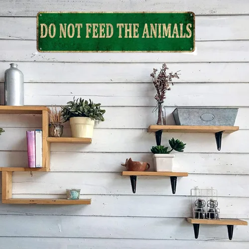 Miniatura 6 de KIOZIY Letrero de advertencia de metal de 4 x 16 pulgadas con texto en inglés "Do Not Feed The Animals Zoo Safari