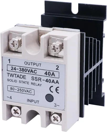 Miniatura 6 de TWTADE Relé de estado sólido SSR-40 DA 40A DC 3-32V a CA 24-480V + disipador de calor