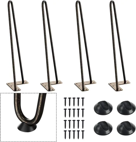 Miniatura 13 de SMARTSTANDARD Patas de muebles de horquilla de alta resistencia de 4 pulgadas, proyectos de bricolaje de metal para el hogar para soporte de TV