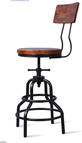 Miniatura 5 de Taburete de mostrador industrial vintage, silla giratoria ajustable de altura de encimera de cocina, taburete con marco de metal, 20.47-26.77