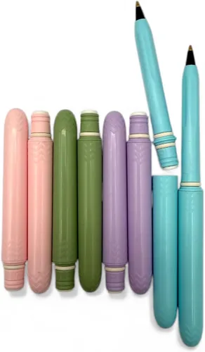Pokka Paquete de 8 bolígrafos pastel – Lindos, elegantes y funcionales bolígrafos de bolsillo – Bolígrafos de papelería compactos y recargables para