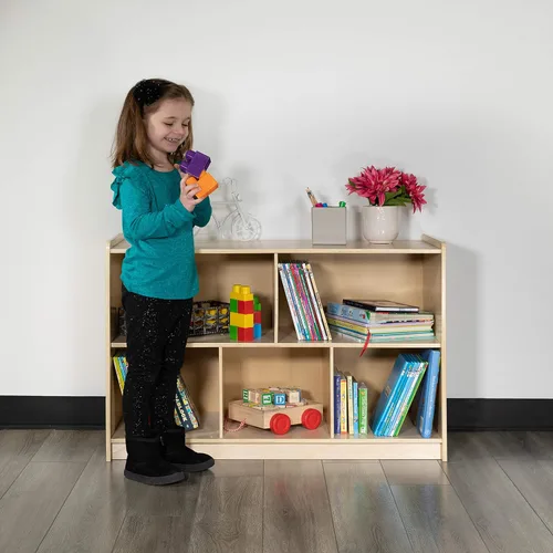 Miniatura 7 de EMMA + OLIVER Gabinete de almacenamiento de madera del aula de la escuela de 5 secciones para uso comercial o doméstico