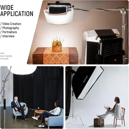 Miniatura 4 de NEEWER Soporte en C con brazo articulado Pro 100% de acero inoxidable, altura máxima de 330 cm/10.8 pies con amortiguación de aire, soporte de luz