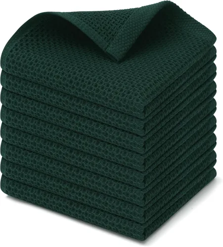 Miniatura 71 de Kitinjoy - Paños de cocina de 100 % algodón, tela de tejido gofrado, paño de limpieza ultrasuave, absorbente y de secado rápido. Gris Oscuro