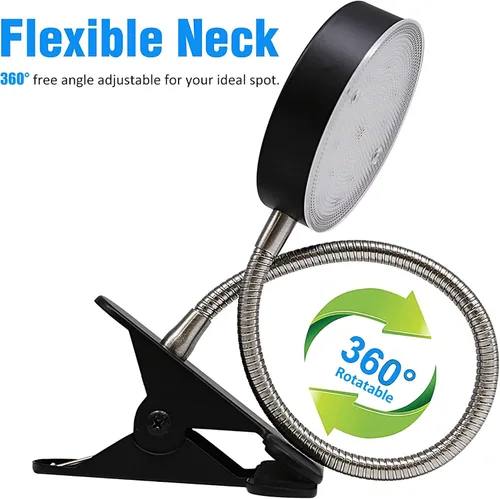 Miniatura 4 de Lámpara de escritorio LED con clip, con interruptor, cuello de cisne flexible de 19.25 pulgadas 4.5W 260LM, 4000K blanco frío, cable de 65