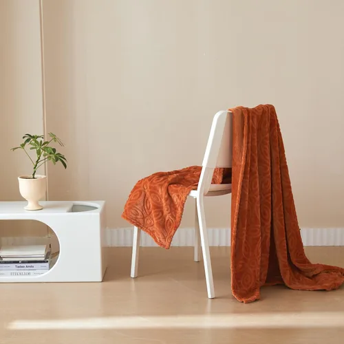 Miniatura 8 de Simple&Opulence Manta naranja quemada para sofá, manta supersuave y esponjosa para mujer, 50 x 60 pulgadas, acogedora y ligera manta de forro polar