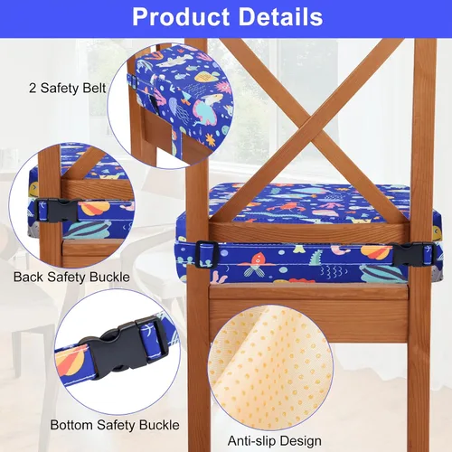 Miniatura 2 de Asiento elevador para niños pequeños para silla de cocina y mesa de comedor, lavable, grueso, soporte fuerte, silla elevadora portátil para que