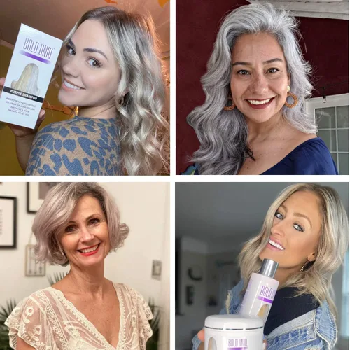 Miniatura 4 de Bold Uniq Champú morado – Elimina los tonos amarillos y acondiciona el cabello dañado – Para cabello rubio, plateado o gris – Sin parabenos ni