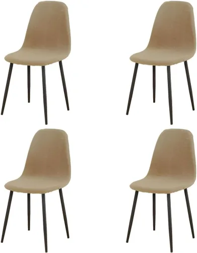 Miniatura 18 de Paquete de 4 fundas de elastano modernas de mediados de siglo, reutilizables, sin brazos, para sillas de comedor, para cocina, hogar, bar, hotel