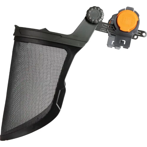 Miniatura 10 de Klein Tools 60474 - Protector facial de seguridad, malla de acero ligero, clasificación de impacto, negro, estilo gorra, casco de ala completa